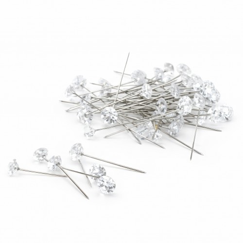 ace decorative cu cristal, transparent, cutie 50 bucăți, 5,5 cm
